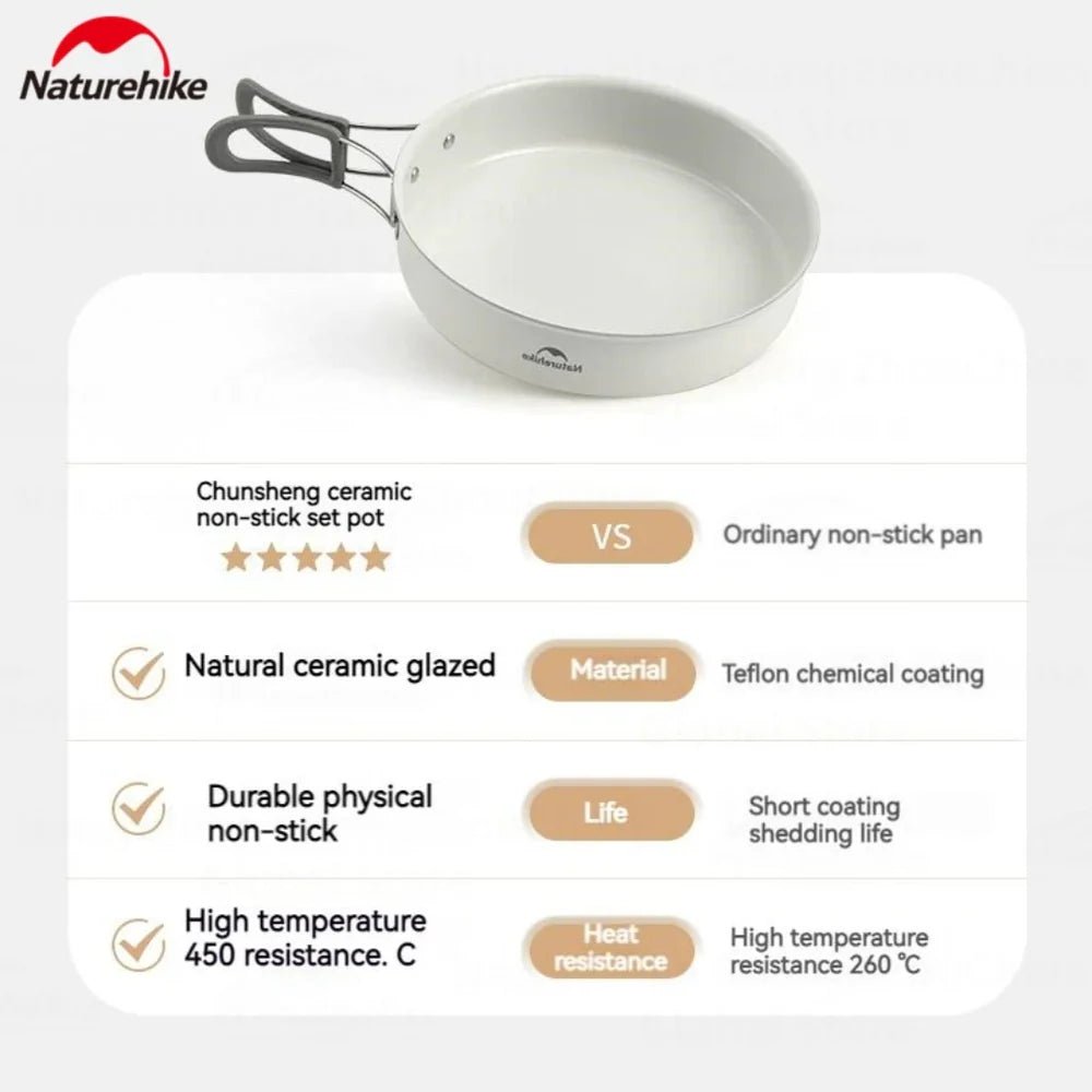 Ceramic non - stick pot set - Naturexplore - Naturehike - CNK2450CF013 -