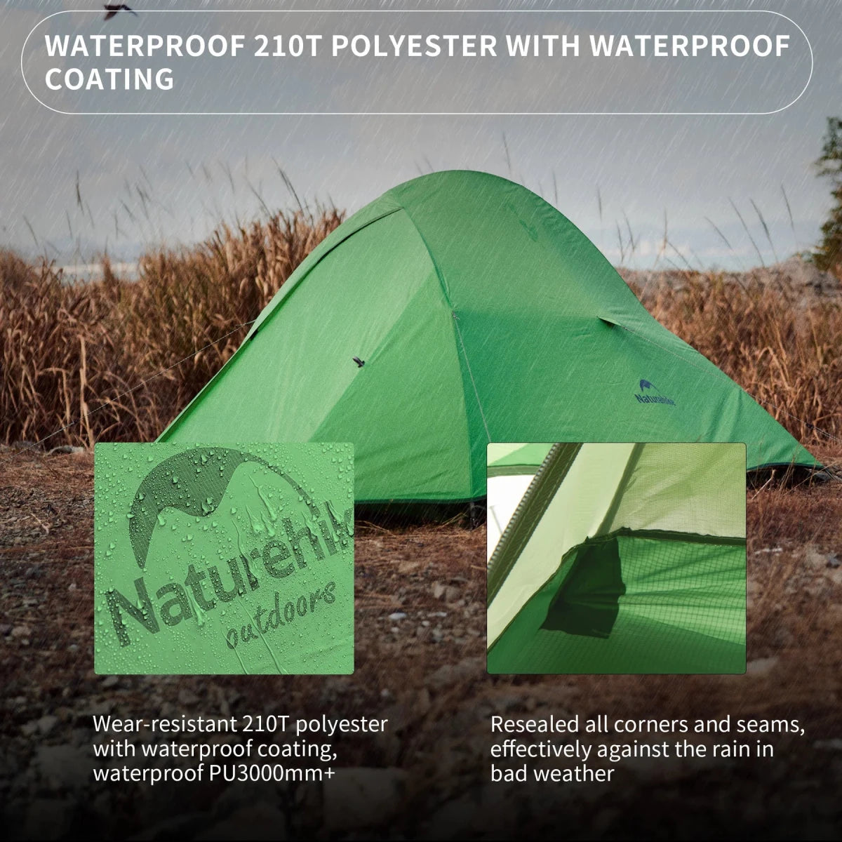 Cloud Up Base 2 Persons Tent 210T - Naturexplore - Naturehike - CNK2450WS032-B - Bud Green