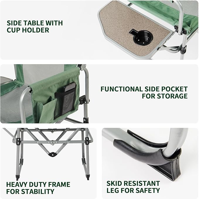Folding Camping Director Chair with Side Table and Storage - Naturexplore - Naturehike - -