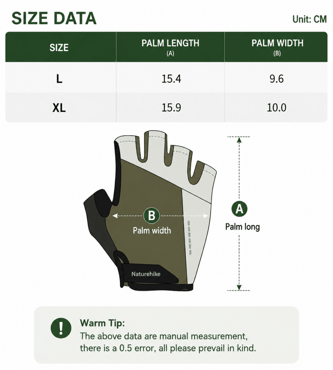 Half Finger Riding Gloves Cycling Biking Gloves - Naturexplore - Naturehike - CYY2411FS010-L - L