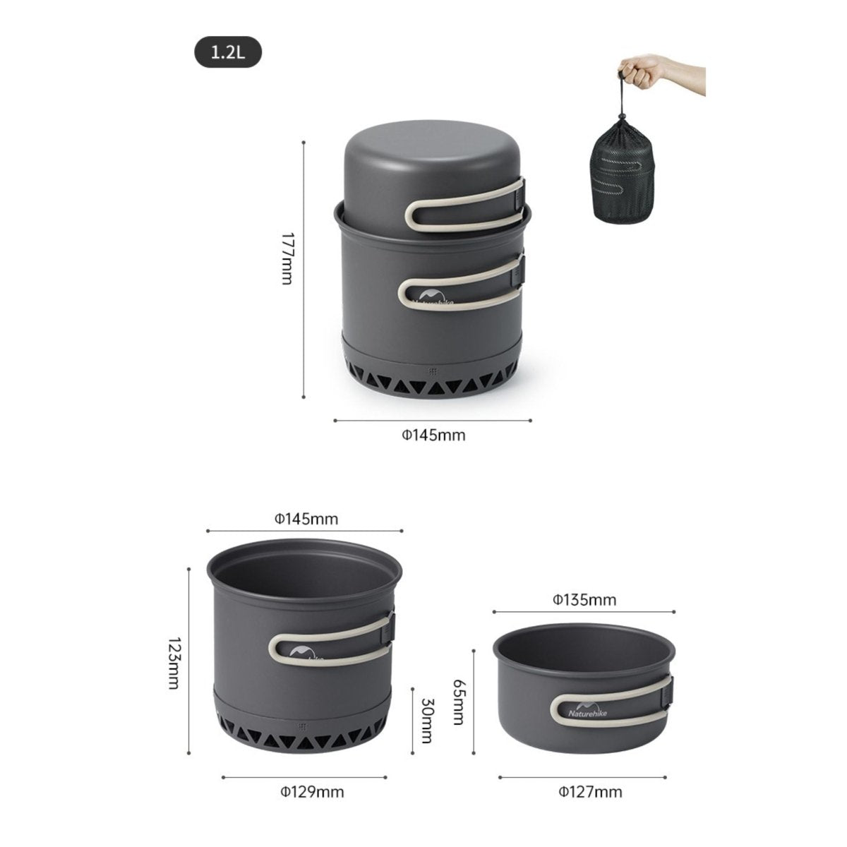 Naturehike Single Pot Set - Naturexplore - Naturehike - CNK2300CJ0002 - 1.2 L