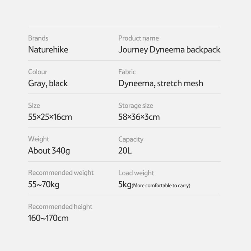 ZT14 XPAC backpack - Naturexplore - Naturehike - NH20BB206 - Black-20L