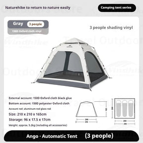 Ango Family Tent - Naturexplore - Naturehike - CNK2550WS010 - 3 People/Brown/ No Canopy
