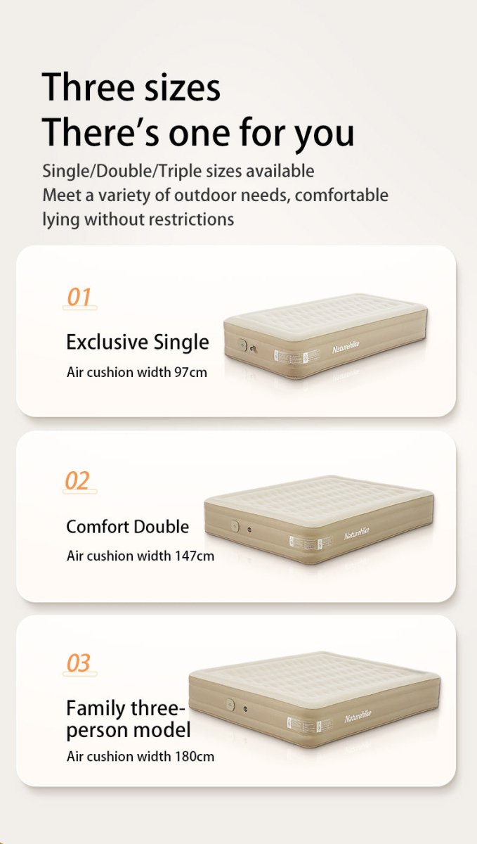 C36 inflatable mattress built - in pump - Naturexplore - Naturehike - CNH22DZ015 - Triple