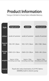C36 inflatable mattress built - in pump - Naturexplore - Naturehike - CNH22DZ015 - Triple