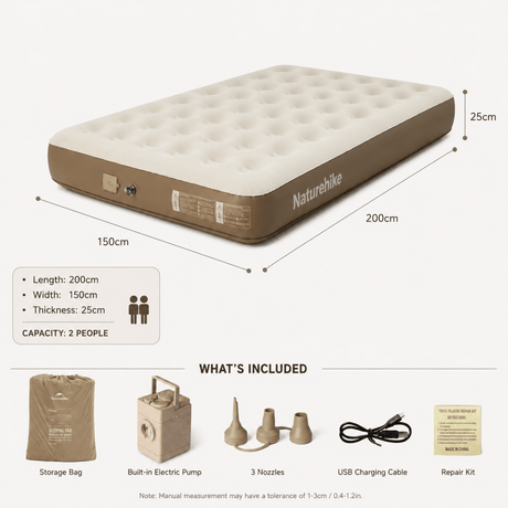 ChenJing C25 Built - in Pump Inflatable Bed - Naturexplore - Naturehike - CNK2550WS013-D - Double