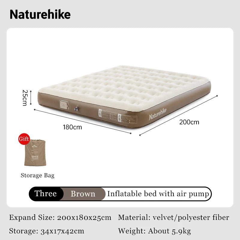 ChenJing C25 Built - in Pump Inflatable Bed - Naturexplore - Naturehike - CNK2550WS013 - D - Double