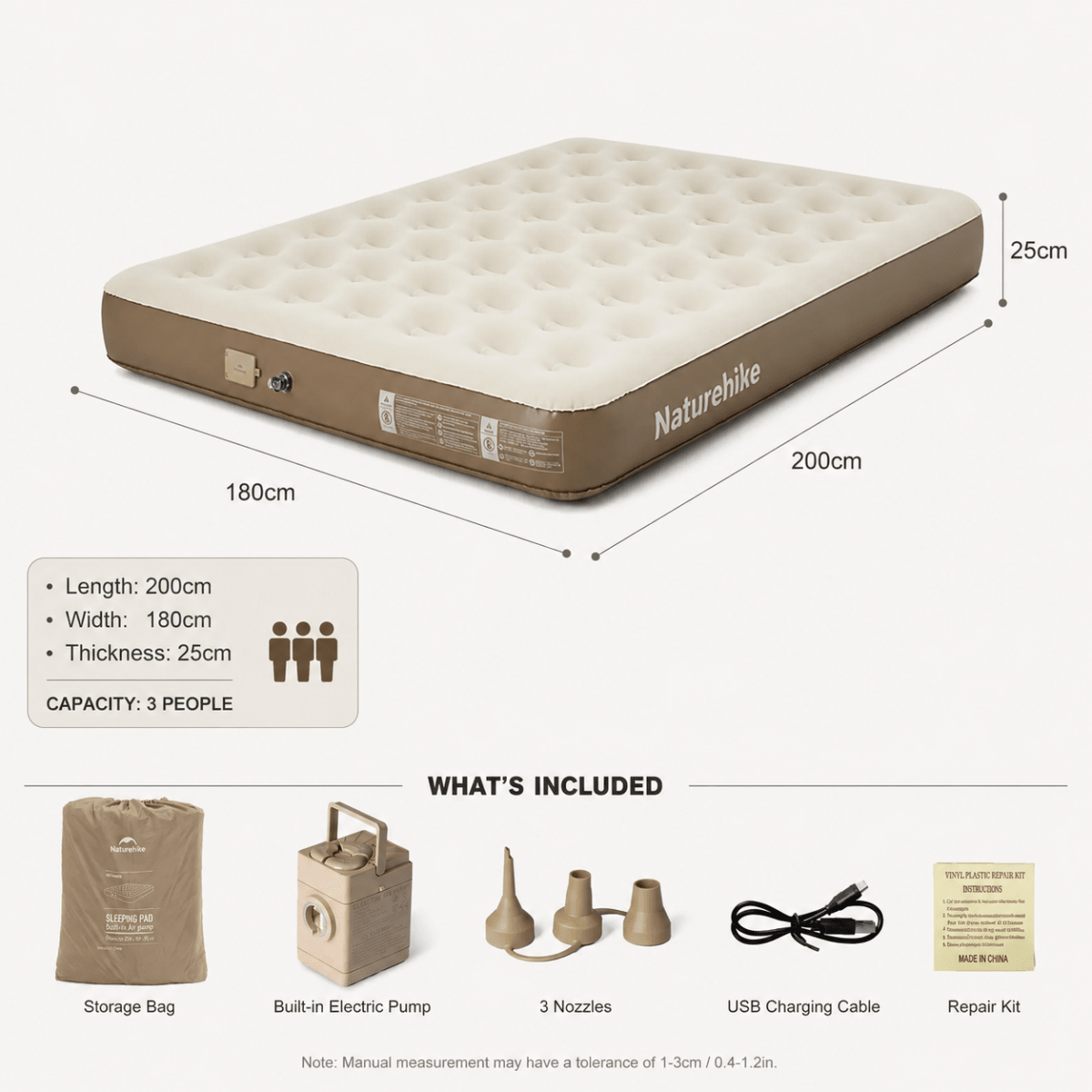 ChenJing C25 Built - in Pump Inflatable Bed - Naturexplore - Naturehike - CNK2550WS013-K - King