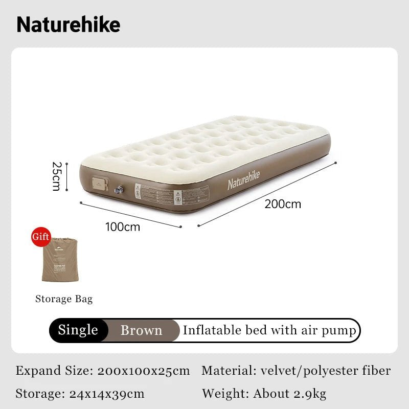 ChenJing C25 Built - in Pump Inflatable Bed - Naturexplore - Naturehike - CNK2550WS013 - S - Single