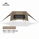 Naturehike Cloud Skies 860 Pro tarp in Dark Coffee, 860 × 550 × 260 cm