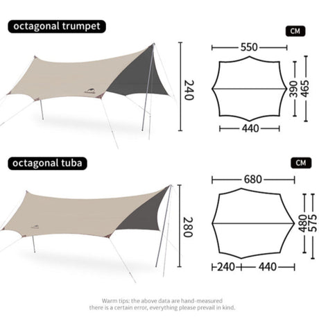 Cloud Skies Tarp (Aluminum pole) - Naturexplore - Naturehike - C2350WS010 - Q - Quadrilateral 450*292cm