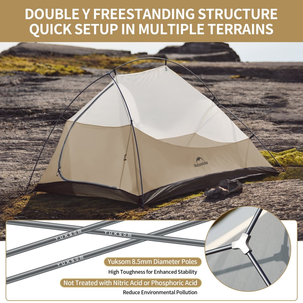 Cloud Up Pro 2 Persons Tent 20D - Naturexplore - Naturehike - CNK2350WS020 - A - Amber 20D