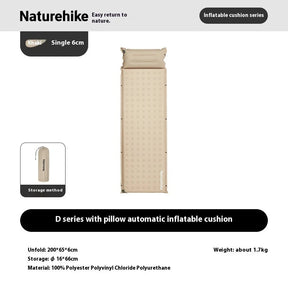 D Series Automatic Inflatable Sleep Cushion - Naturexplore - Naturehike - CNK2550WS025 - S - Khaki/Single/6cm