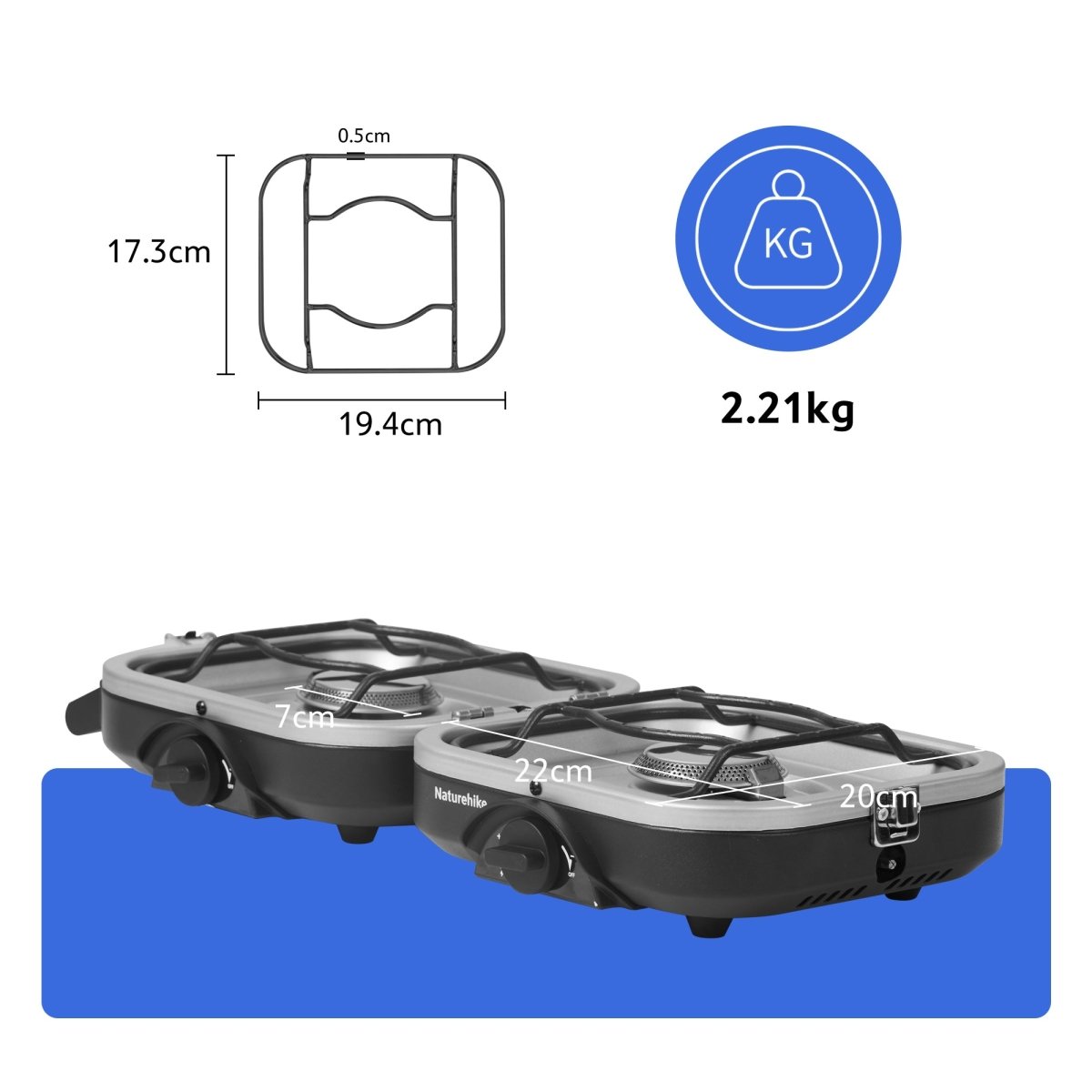 Double Burner Folding Gas Stove - Pre Order ETA 20/1/2026 - Naturexplore - Naturehike - NH22RJ003 - 