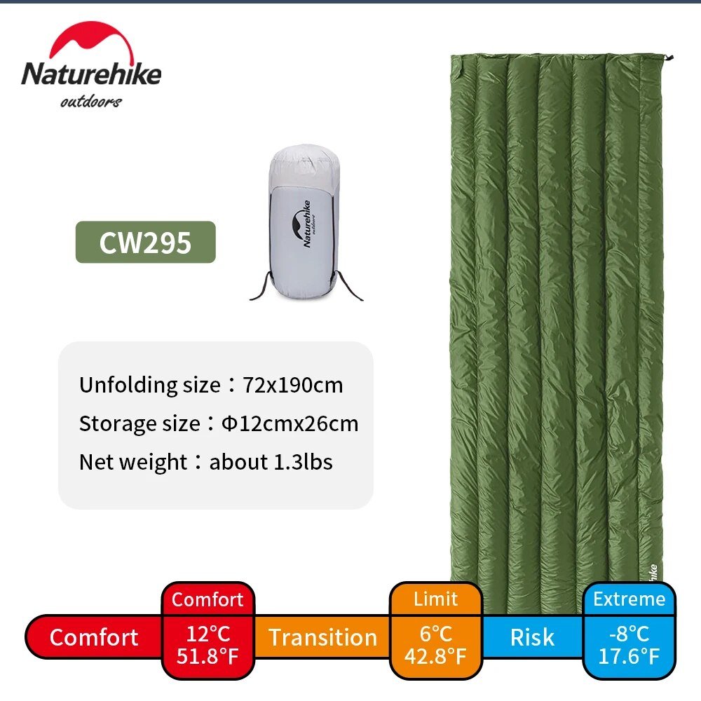 Down envelope sleeping bag (cicada) upgrade - Naturexplore - Naturehike - CNK2300SD013 - CW295 Duck Down - Green