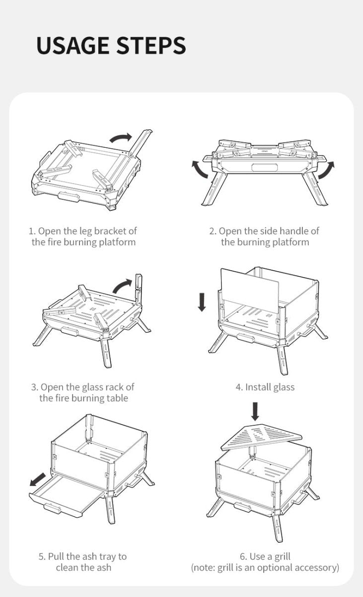 Fire viewing glass Fire Stove - Naturexplore - Naturehike - CNK2450CF028 - G - Gridiron