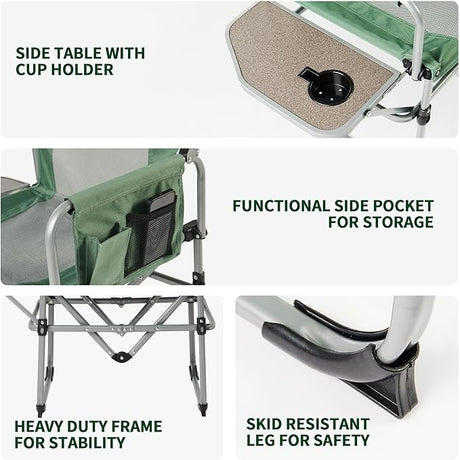Folding Camping Director Chair with Side Table and Storage - Naturexplore - Naturehike -  - 