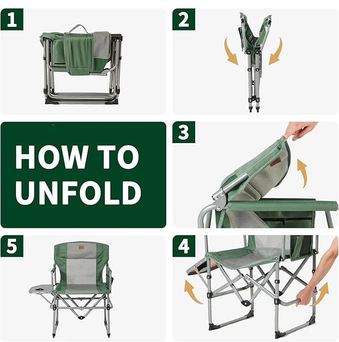 Folding Camping Director Chair with Side Table and Storage - Naturexplore - Naturehike -  - 
