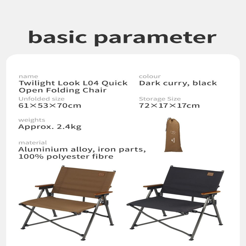 L04 quick-opening folding chair - Naturexplore - Naturehike - CNK2300JJ018 - Black