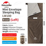 LW180 Ultralight Cotton Sleeping Bag - Naturexplore - Naturehike - NH21MSD09 - XL-Pine Green