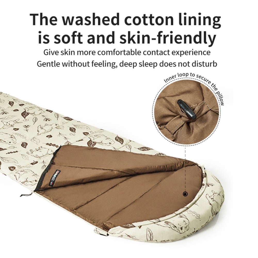 Naturehike Cute Mud Rabbit Cotton Sleeping Bag - Naturexplore - Naturehike - CNH22SD015 - Left zipper MT180