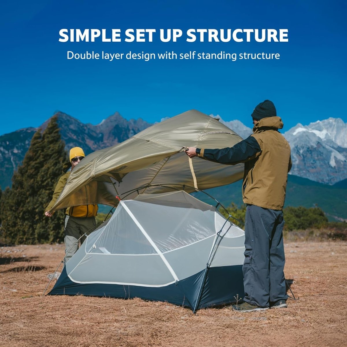Naturehike Mongar UL 2 - Person Ultralight Backpacking Tent - Naturexplore - Naturehike - CNK2550WS016-S - Sand