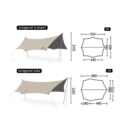 Naturehike Outdoor Canopy Tiblack - Naturexplore - Naturexplore - C2350WS010 - Quadrangle 450*292cm