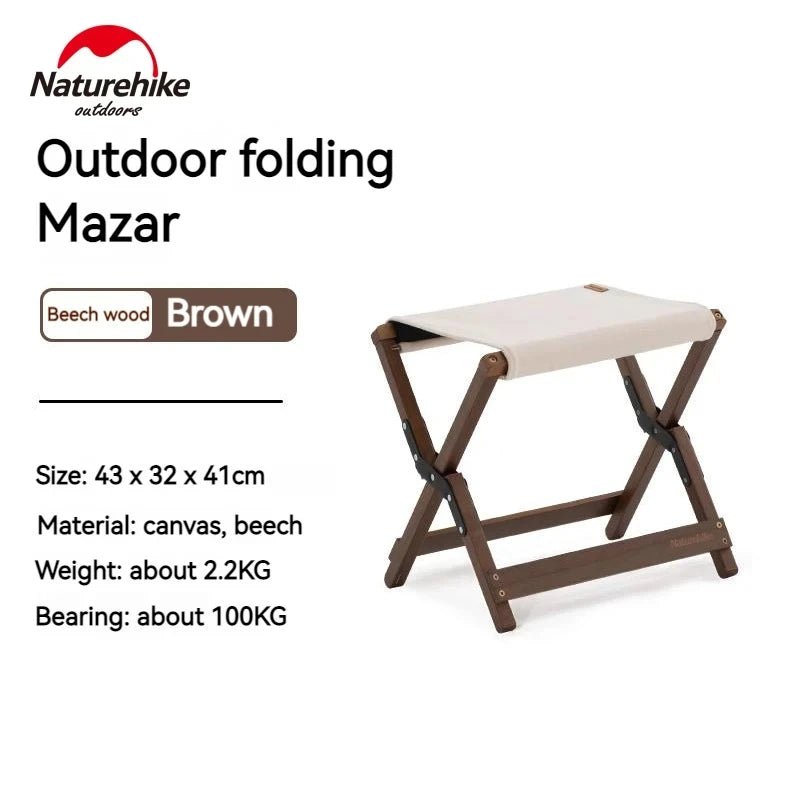 Naturehike Outdoor folding wood stool - Naturexplore - Naturehike - NH20JJ014 - WA - Walnut
