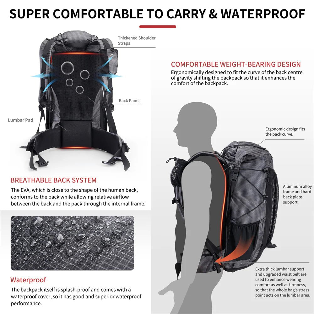 Naturehike Rock hiking Backpack - Naturexplore - Naturexplore - NH19BP095 - 60L+5L