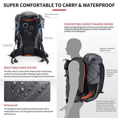 Naturehike Rock hiking Backpack - Naturexplore - Naturexplore - NH19BP095 - 60L+5L