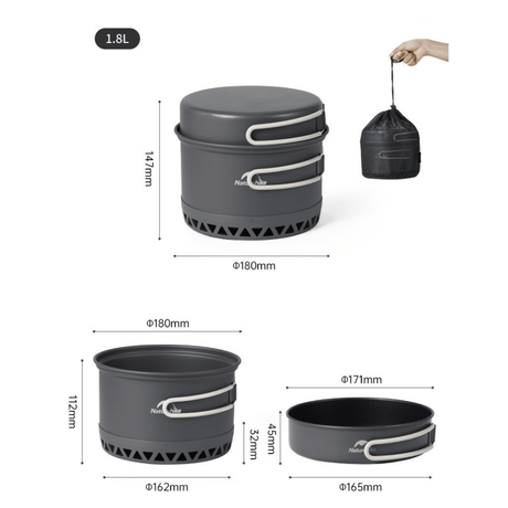Naturehike Single Pot Set - Naturexplore - Naturehike - CNK2300CJ0002 - 1.8 L