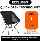 Naturehike Ultralight Auto - Snap Pop - Up Camping Chair - Naturexplore - Naturehike - CNK2550JJ013-B - Black