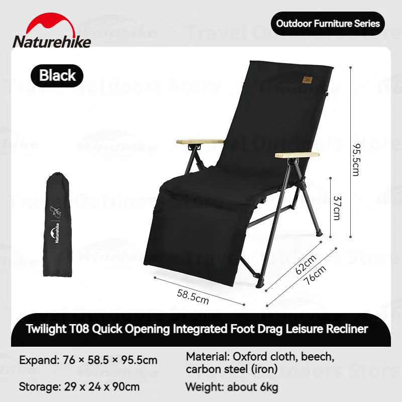 Nightfall T08 Recliner Chair - Naturexplore - Naturehike - CNK2450JJ016 - B - Black