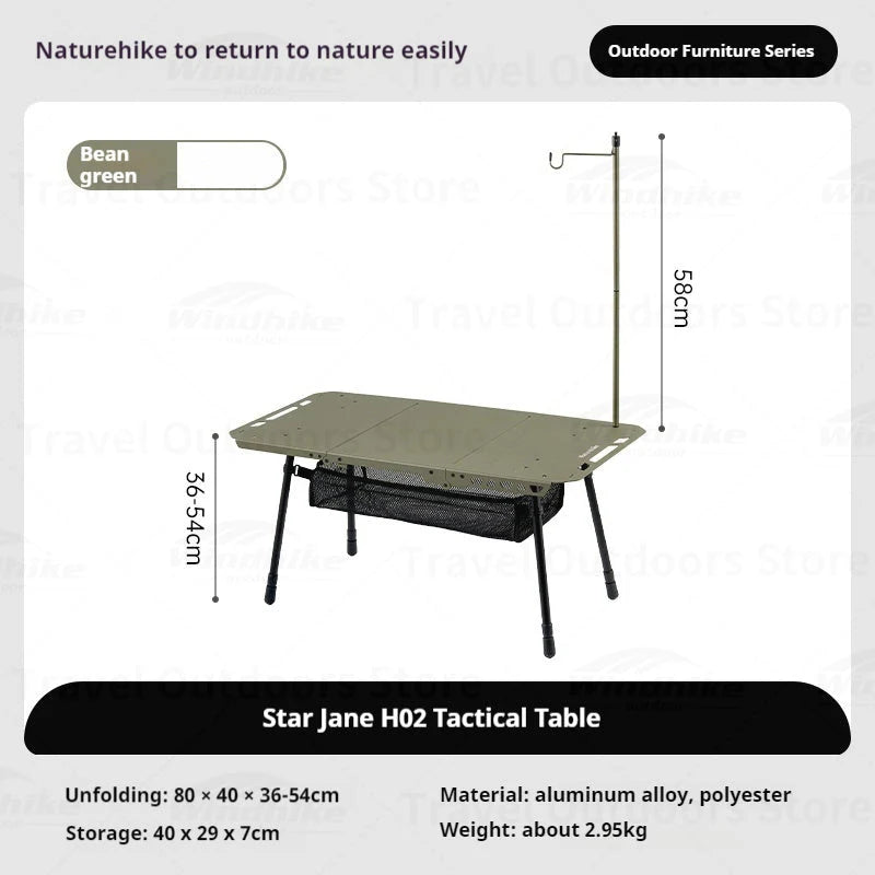 Simple Star H02 Tactical Table - Naturexplore - Naturehike - CNK2450JJ025 - Green - Three Fold Version