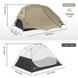 Star River UL Pro 2 Person Tent - Naturexplore - Naturehike - CNK2450WS022-K - Khaki