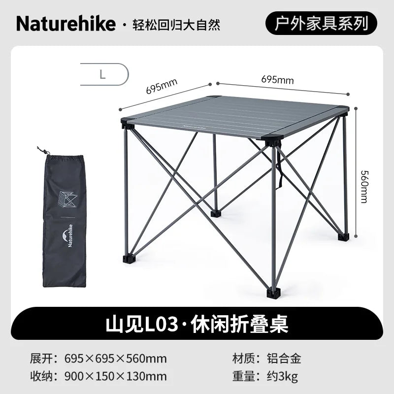 Yamami L03 Casual Folding Table - Naturexplore - Naturehike - CNK2450JJ013 - T - L - Titanium/L