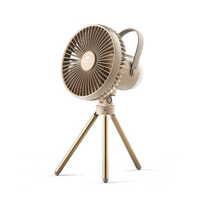 Camping fan with magnetic lamp