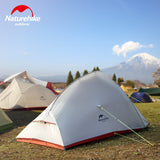 Cloud Up 2- Person UL Upgraded Hiking Tent - Naturexplore - Naturehike - NH17T001-T-W - Gray 20D + Mats