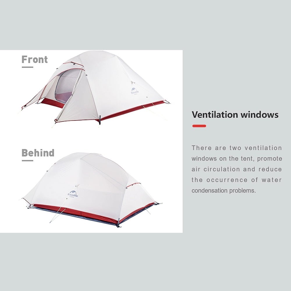 CLOUD UP 3-PERSON ULTRALIGHT HIKING TENT - GREY - Naturexplore - Naturehike - NH18T030-T -
