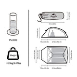 Cloud up 3 Person Ultralight Hiking Tent - Naturexplore - Naturehike - NH18T030-T - Forest green + mat