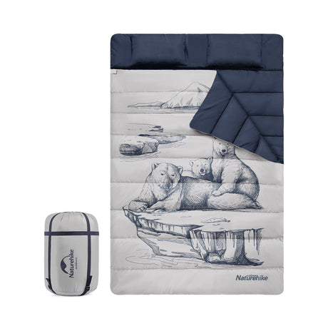Double sleeping bag pattern with pillow - Naturexplore - Naturehike - NH21MSD06 - Polar bear