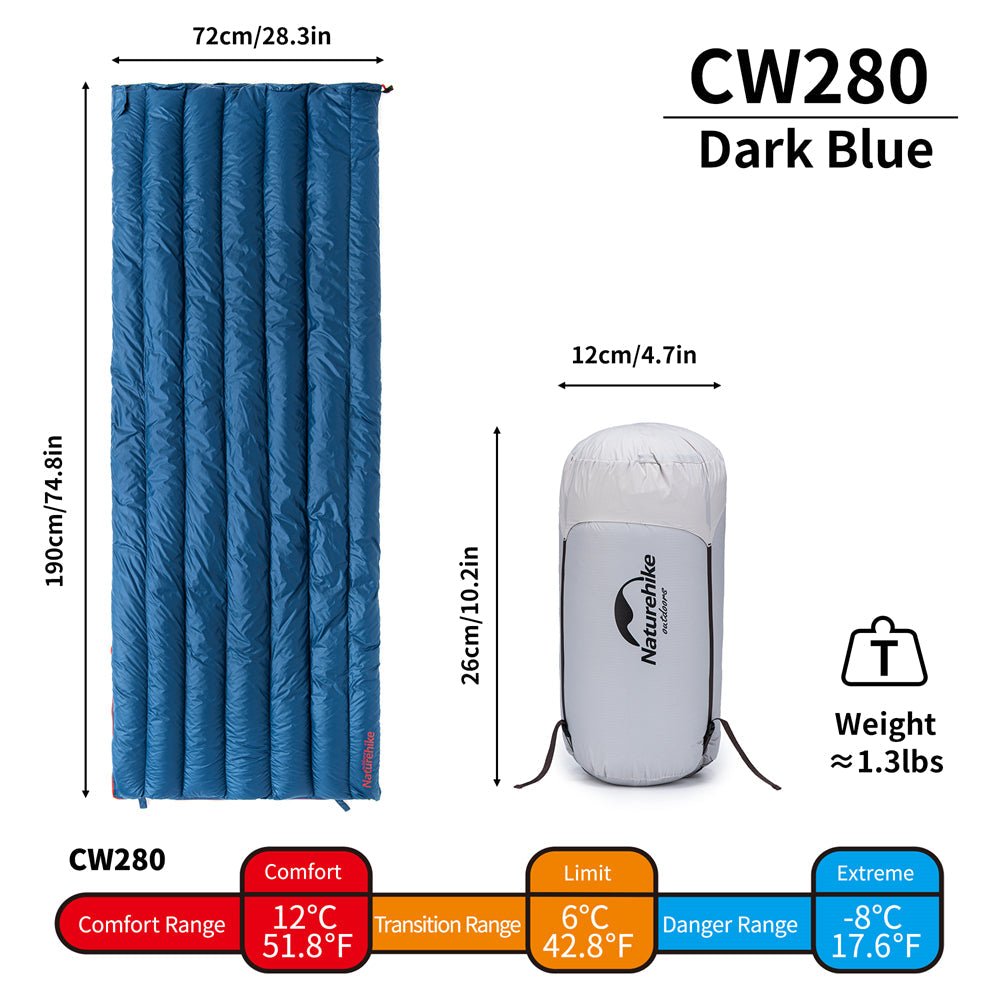 Down envelope sleeping bag (cicada) upgrade - Naturexplore - Naturehike - NH17Y010-R - CWM280 Blue