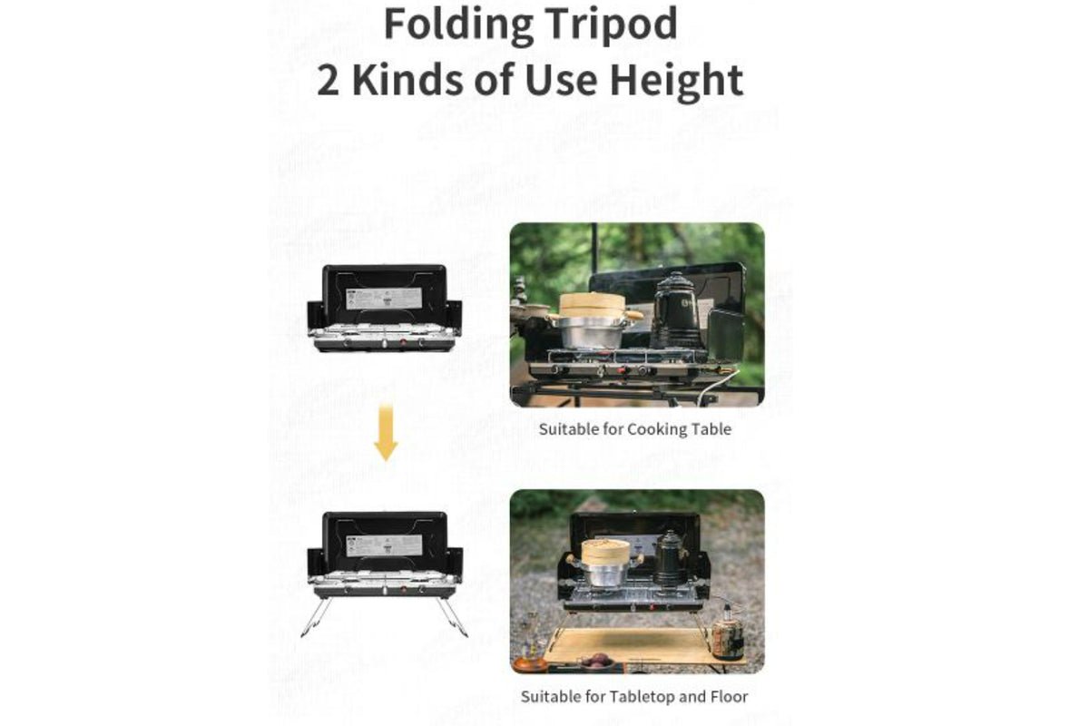 Foldable double burner black - Naturexplore - Naturehike - NH22RJ001 -