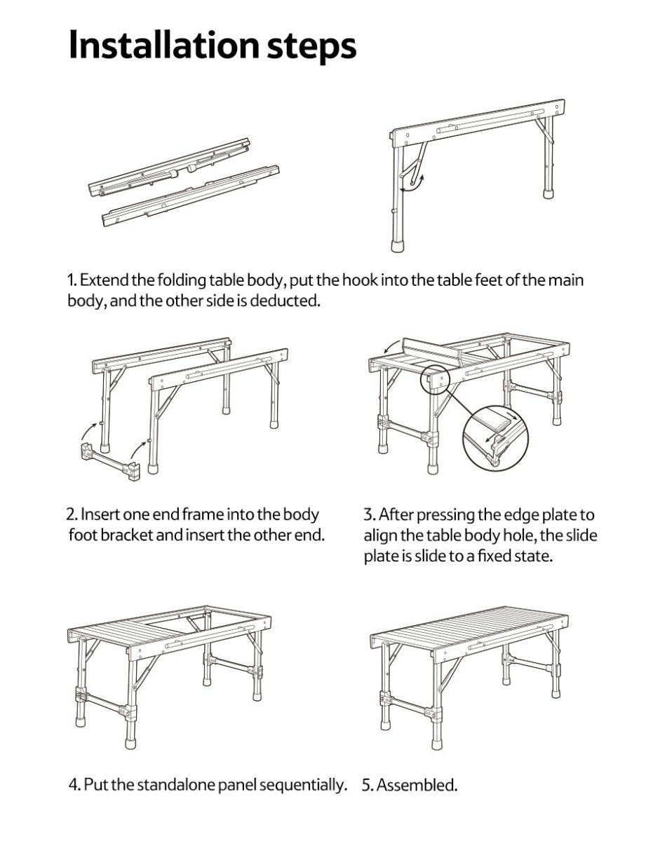 IGT outdoor folding combination table - Naturexplore - Naturehike - NH21JU011 - Aluminum Alloy (Beech Side)