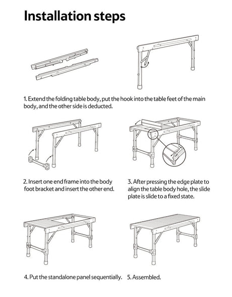 IGT outdoor folding combination table - Naturexplore - Naturehike - NH21JU011 - Aluminum Alloy (Beech Side)