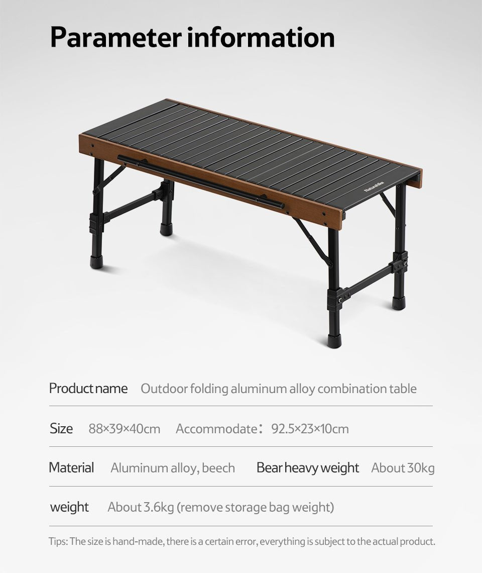 IGT outdoor folding combination table - Naturexplore - Naturehike - NH21JU011 - Aluminum Alloy (Beech Side)