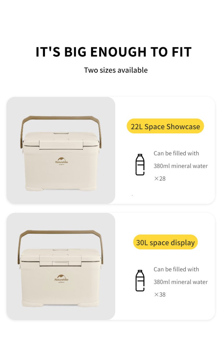 (LingDu 36H) Outdoor antibacterial cooler box - Naturexplore - Naturehike - CNK2300BS012 - Beige-22L