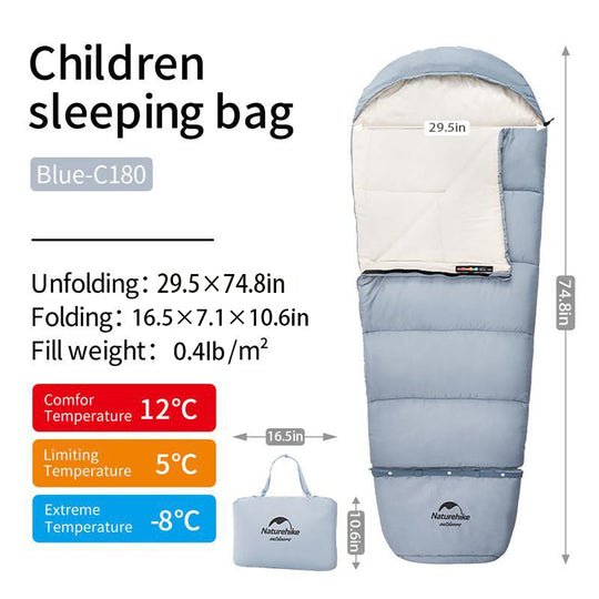 Naturehike Cotton Kids Sleeping Bag - Naturexplore - Naturehike - NH21MSD01 - Sky blue