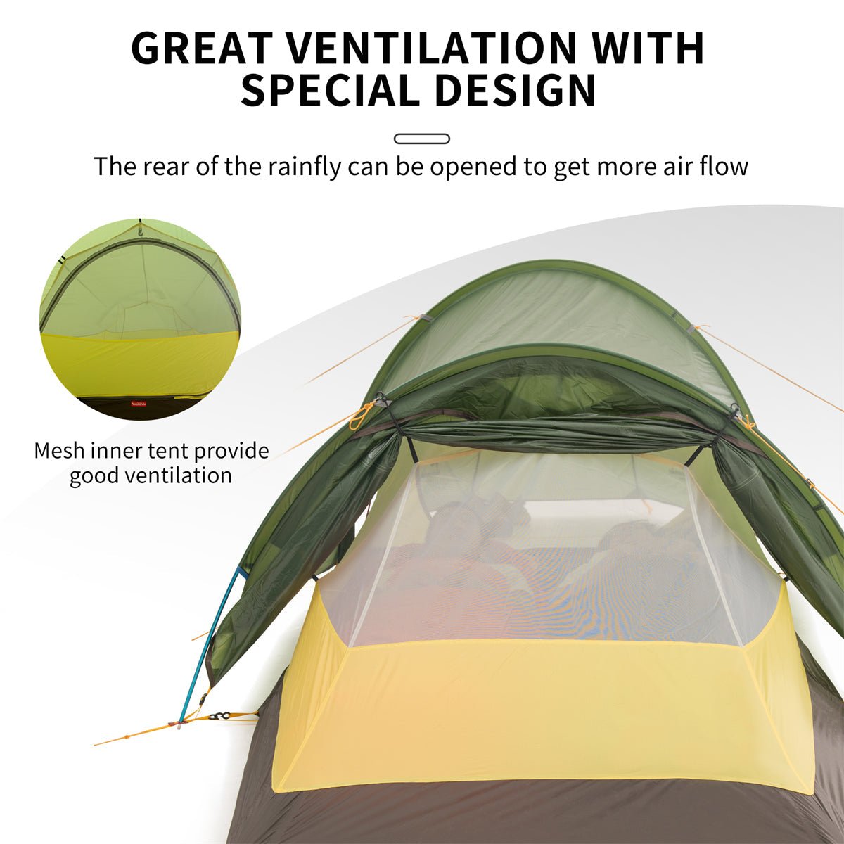 Naturehike Opalus Tunnel 2-3 People Camping Tent - Naturexplore - Naturehike - NH20ZP001-2 - For 2 Man