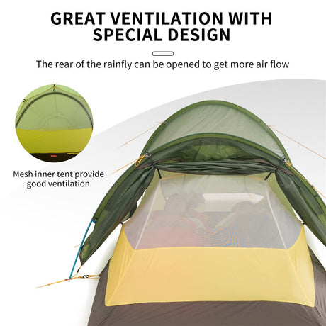 Naturehike Opalus Tunnel 2-3 People Camping Tent - Naturexplore - Naturehike - NH20ZP001-2 - For 2 Man